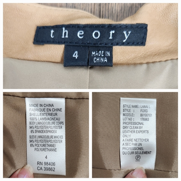 THEORY Lanai tan leather jacket - Picture 3 of 11